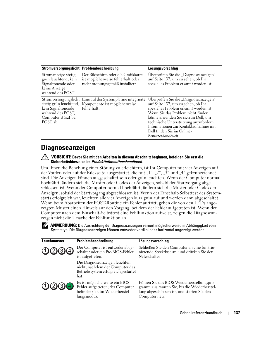 Diagnoseanzeigen, Diagnoseanzeigen“ auf seite 137, um zu | Dell OptiPlex GX620 User Manual | Page 137 / 294