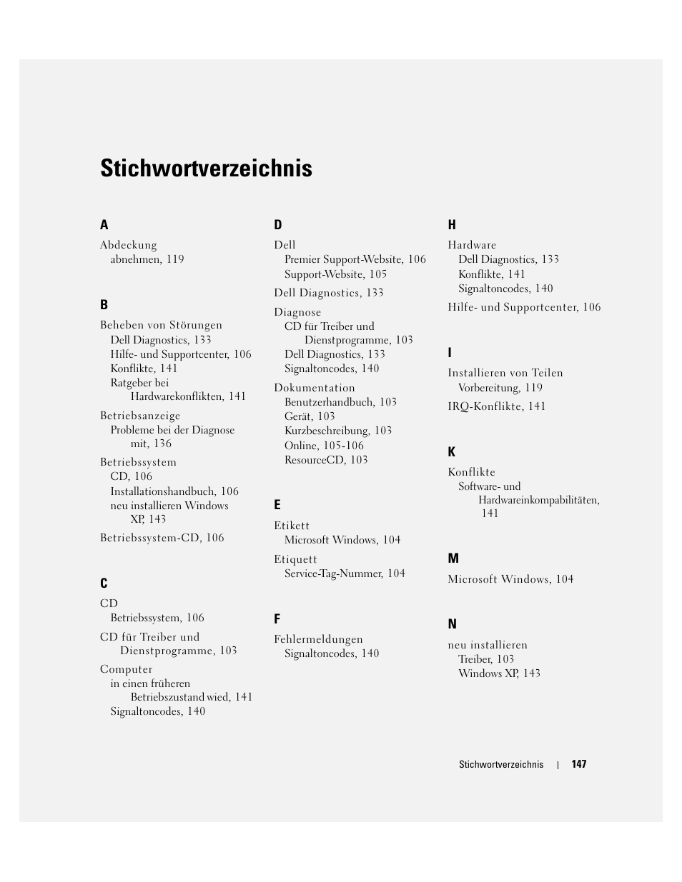 Stichwortverzeichnis | Dell OptiPlex GX620 User Manual | Page 147 / 294