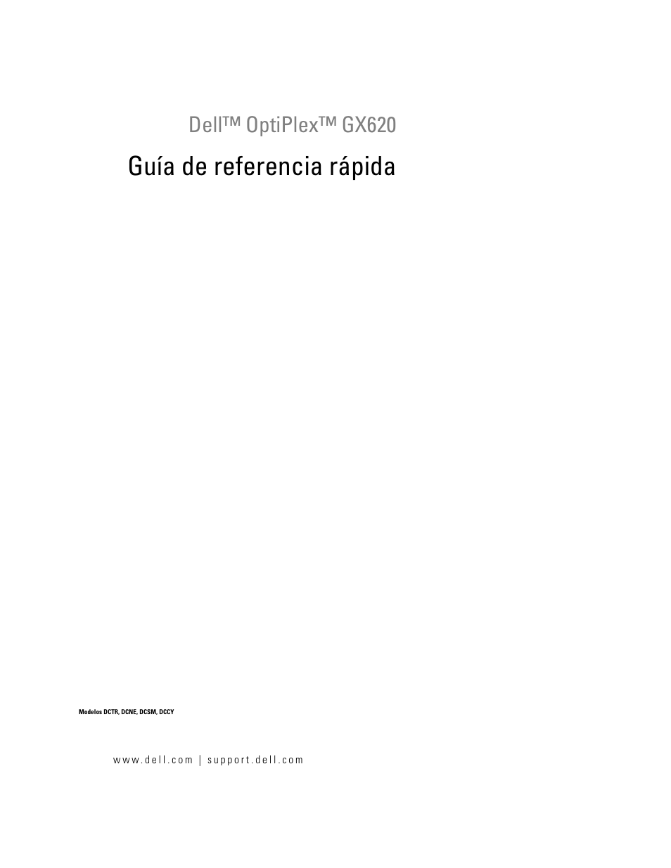 Guía de referencia rápida, Dell™ optiplex™ gx620 | Dell OptiPlex GX620 User Manual | Page 199 / 294