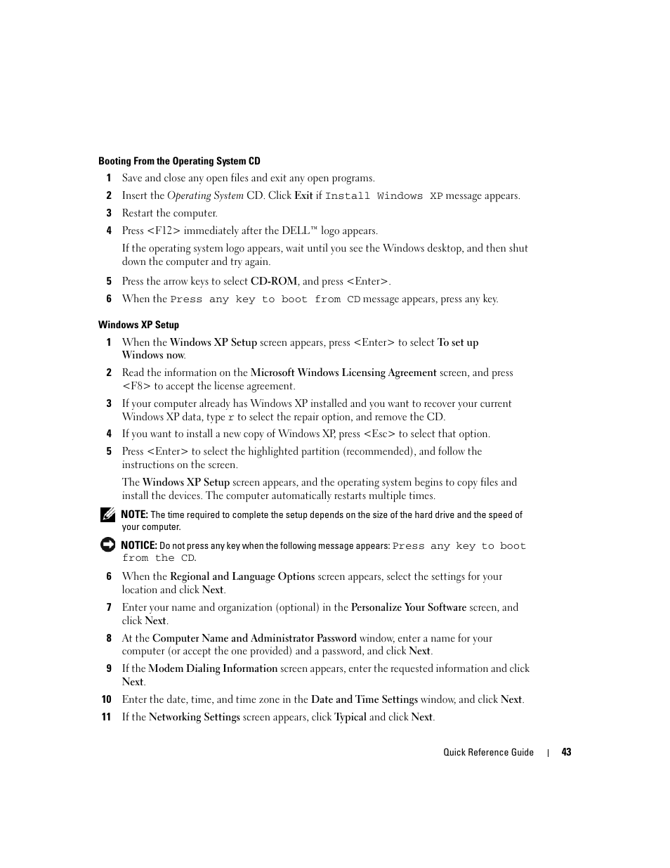 Dell OptiPlex GX620 User Manual | Page 43 / 294