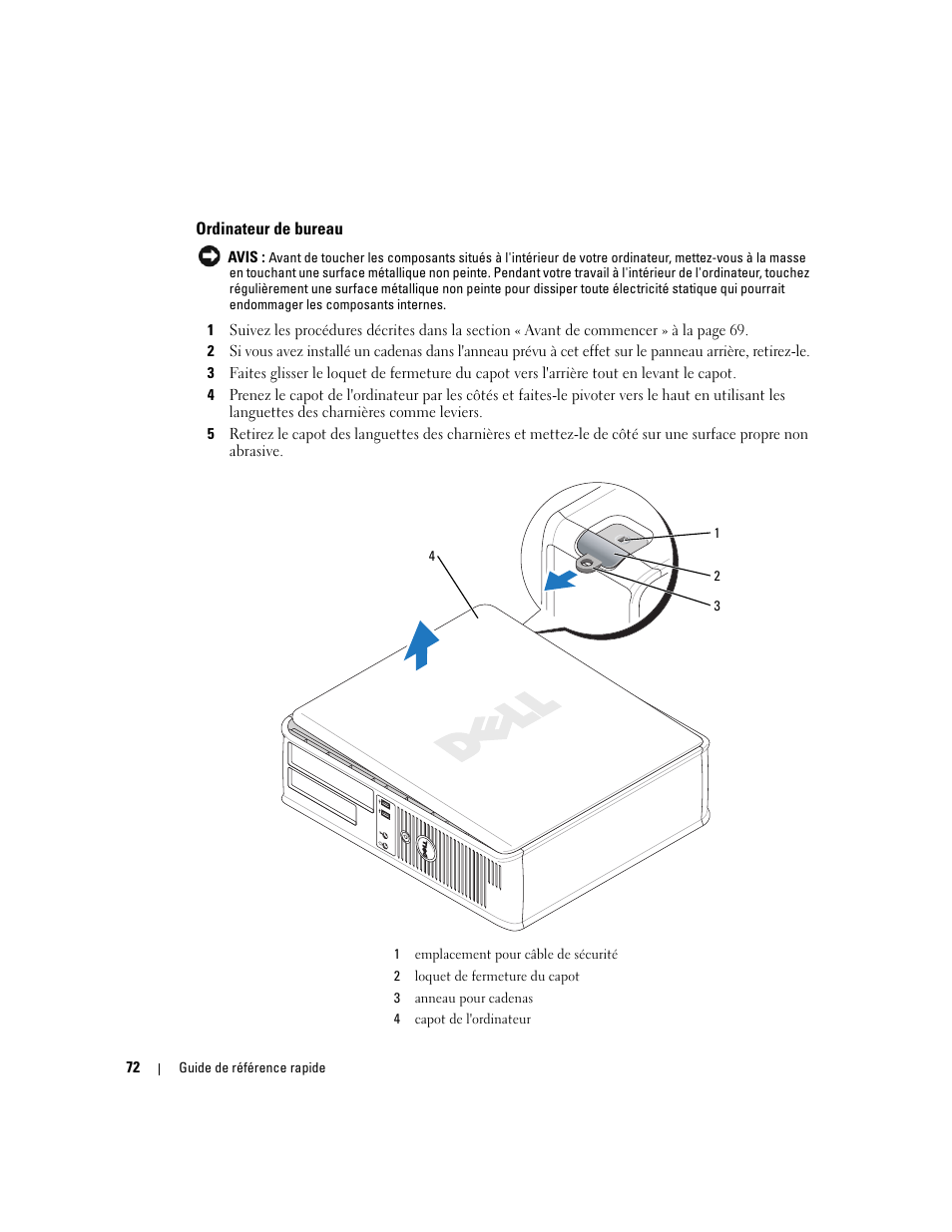Ordinateur de bureau | Dell OptiPlex GX620 User Manual | Page 72 / 294