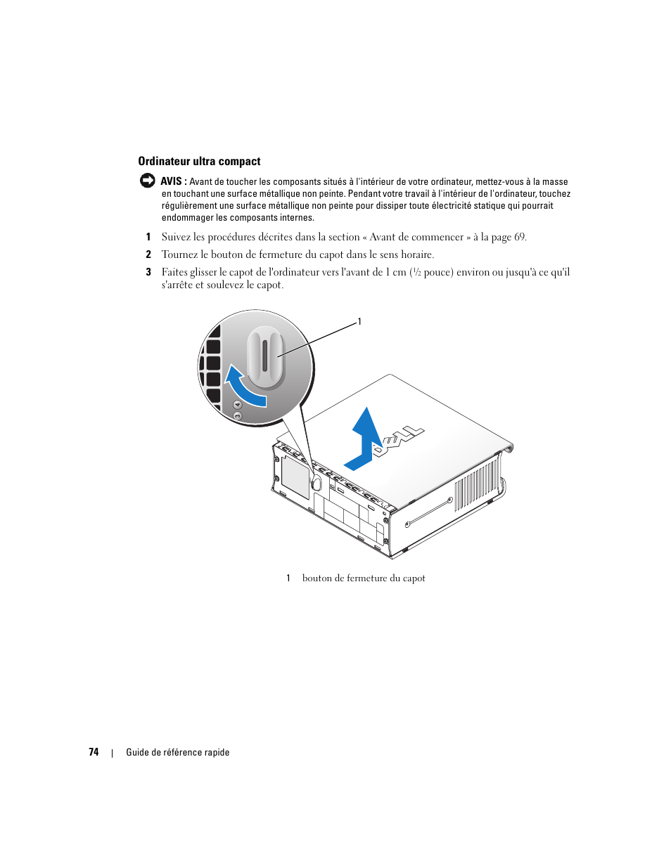 Ordinateur ultra compact | Dell OptiPlex GX620 User Manual | Page 74 / 294