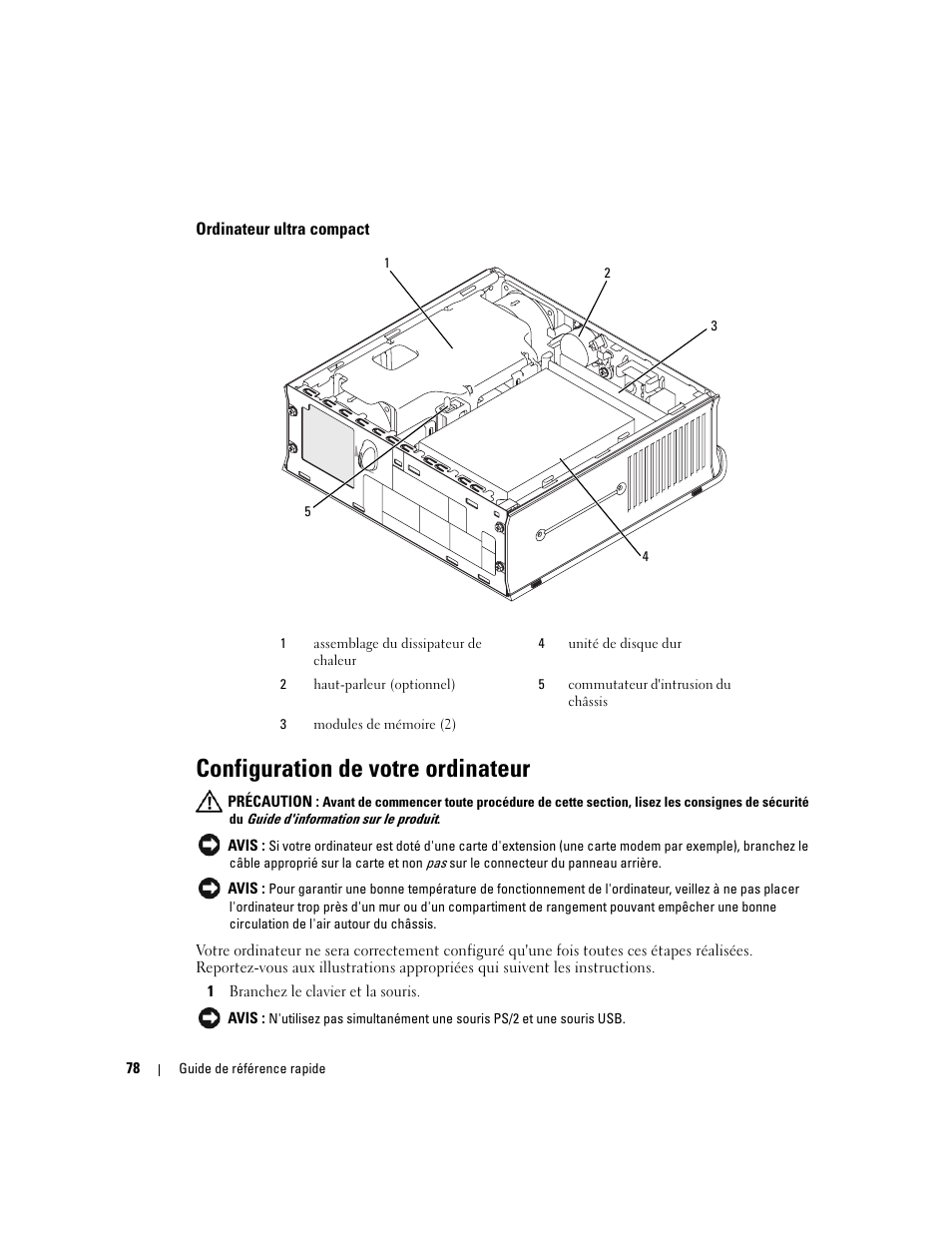 Ordinateur ultra compact, Configuration de votre ordinateur | Dell OptiPlex GX620 User Manual | Page 78 / 294