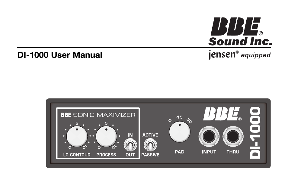 BBE DI-1000 User Manual | 12 pages