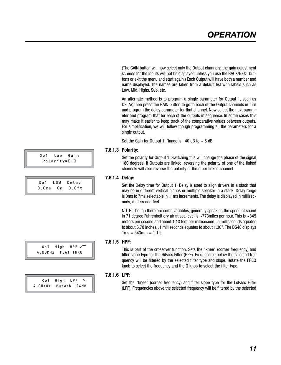 Operation | BBE DS48 User Manual | Page 17 / 39