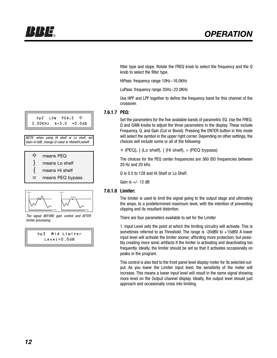 Operation | BBE DS48 User Manual | Page 18 / 39