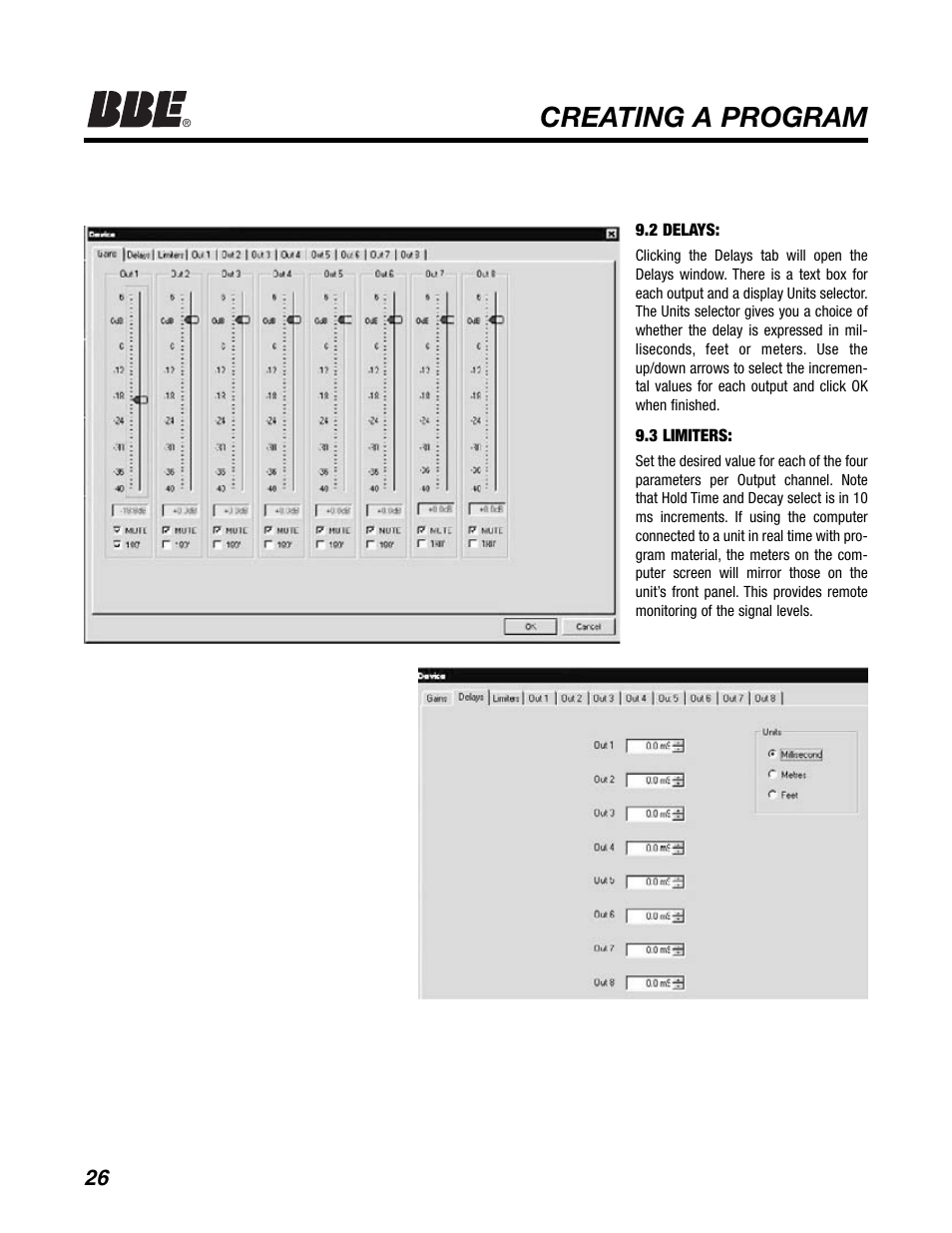 Creating a program | BBE DS48 User Manual | Page 32 / 39