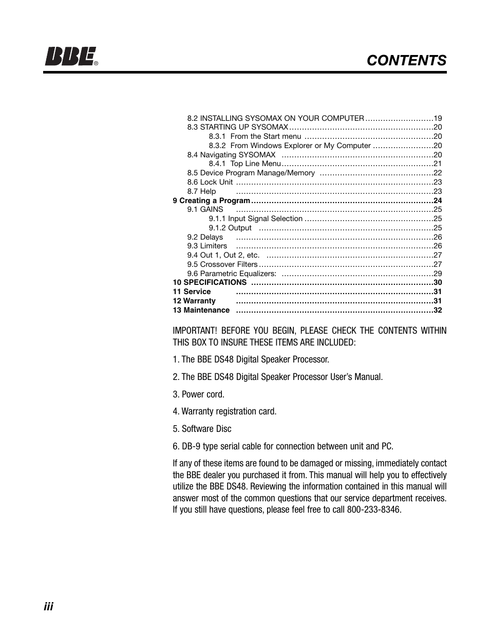 BBE DS48 User Manual | Page 4 / 39