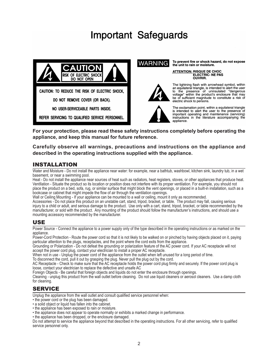 Installation, Service | BBE 482i User Manual | Page 2 / 16