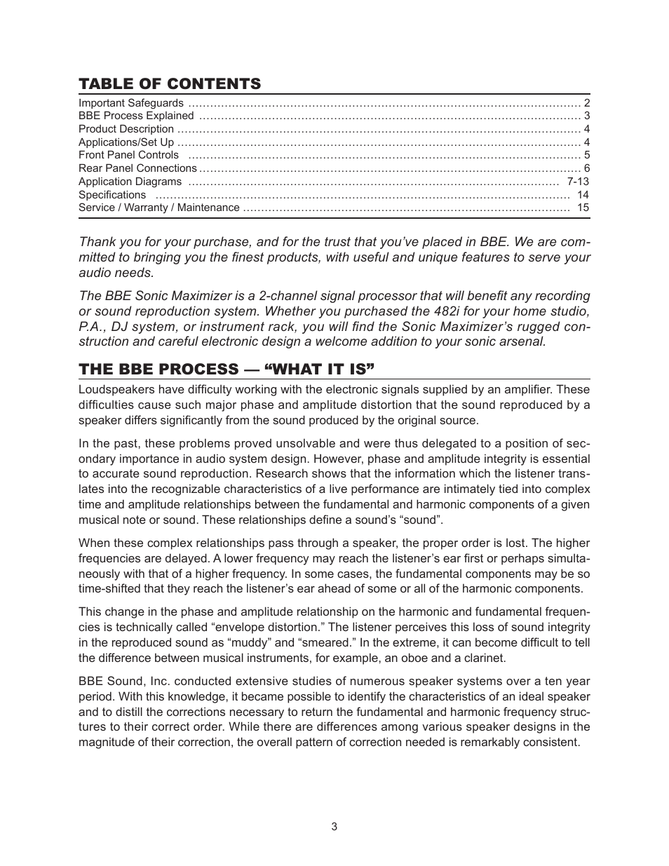 BBE 482i User Manual | Page 3 / 16
