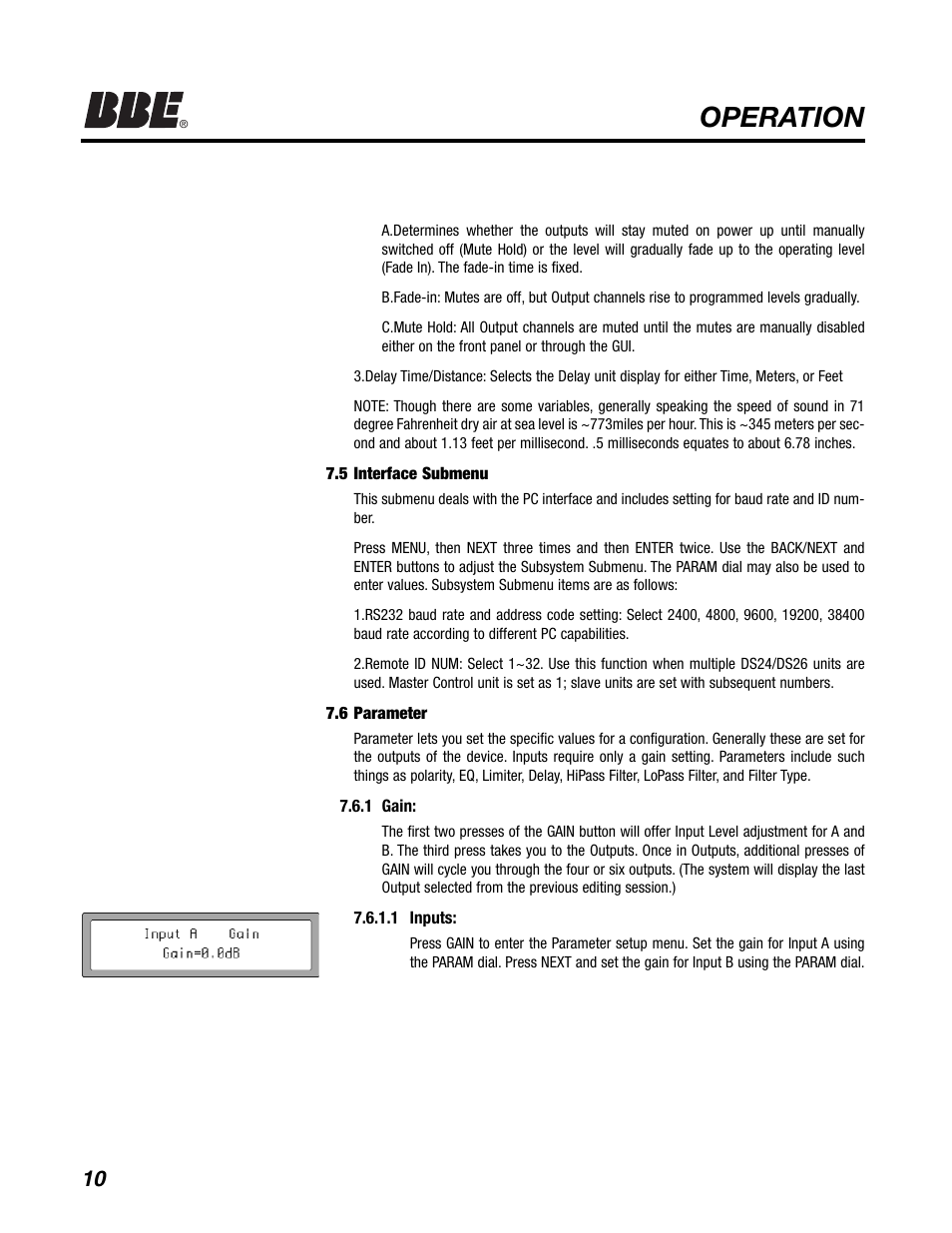 Operation | BBE DS26 User Manual | Page 16 / 34