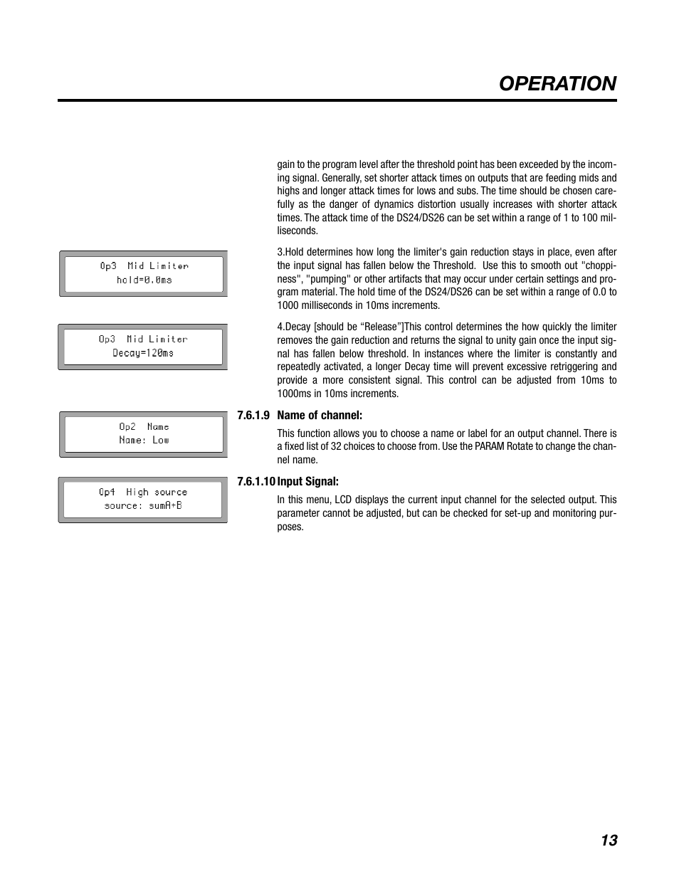 Operation | BBE DS26 User Manual | Page 19 / 34