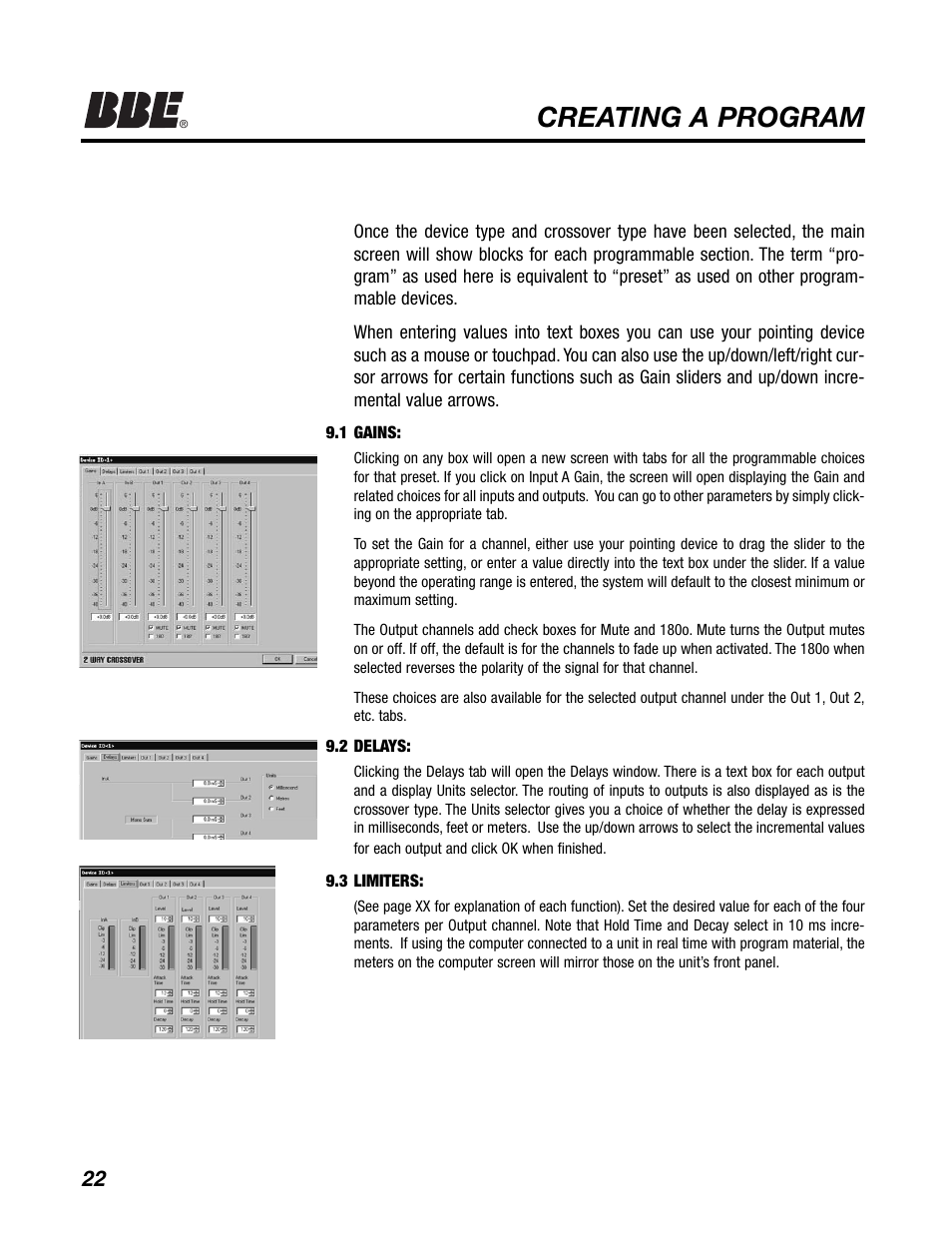 Creating a program | BBE DS26 User Manual | Page 28 / 34