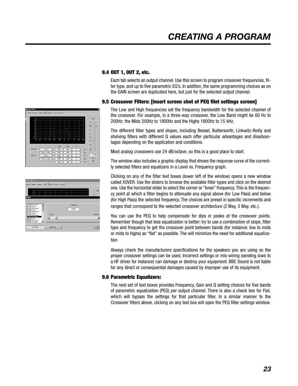 Creating a program | BBE DS26 User Manual | Page 29 / 34