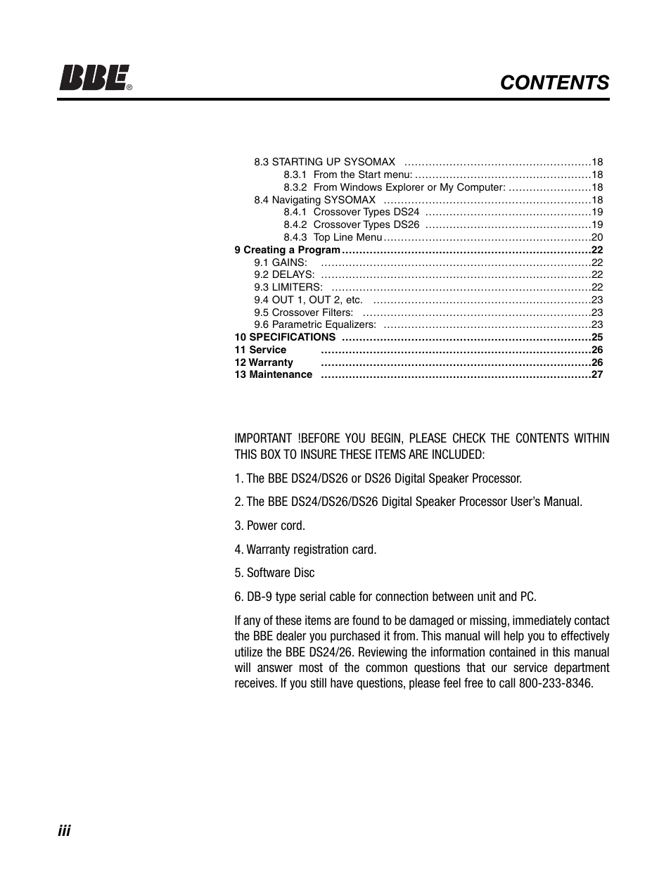 BBE DS26 User Manual | Page 4 / 34