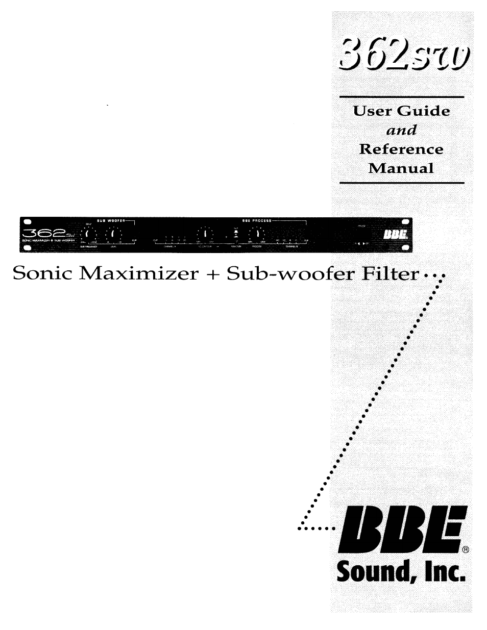 BBE 362SW User Manual | 20 pages