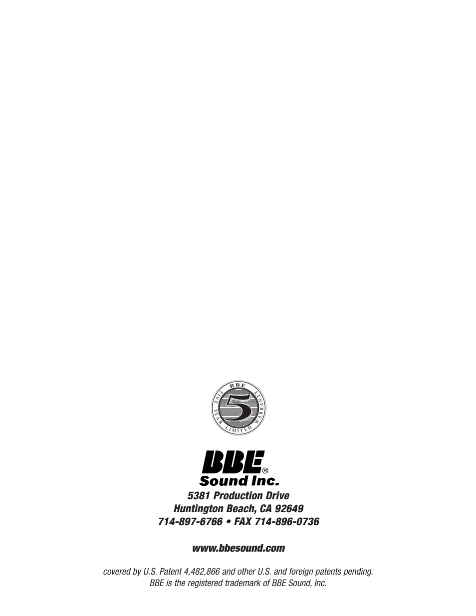Sound inc | BBE 362SW User Manual | Page 20 / 20