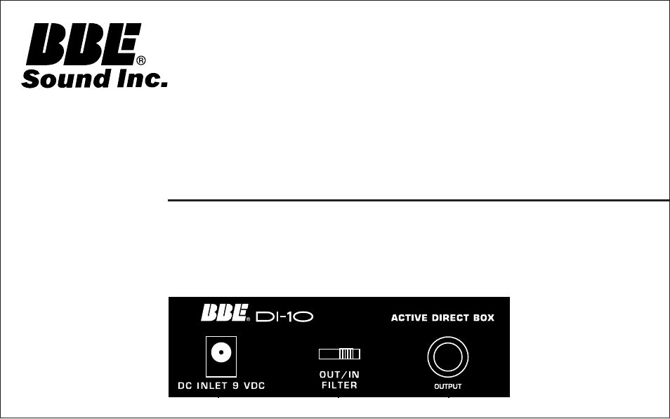 BBE DI-10 User Manual | 4 pages