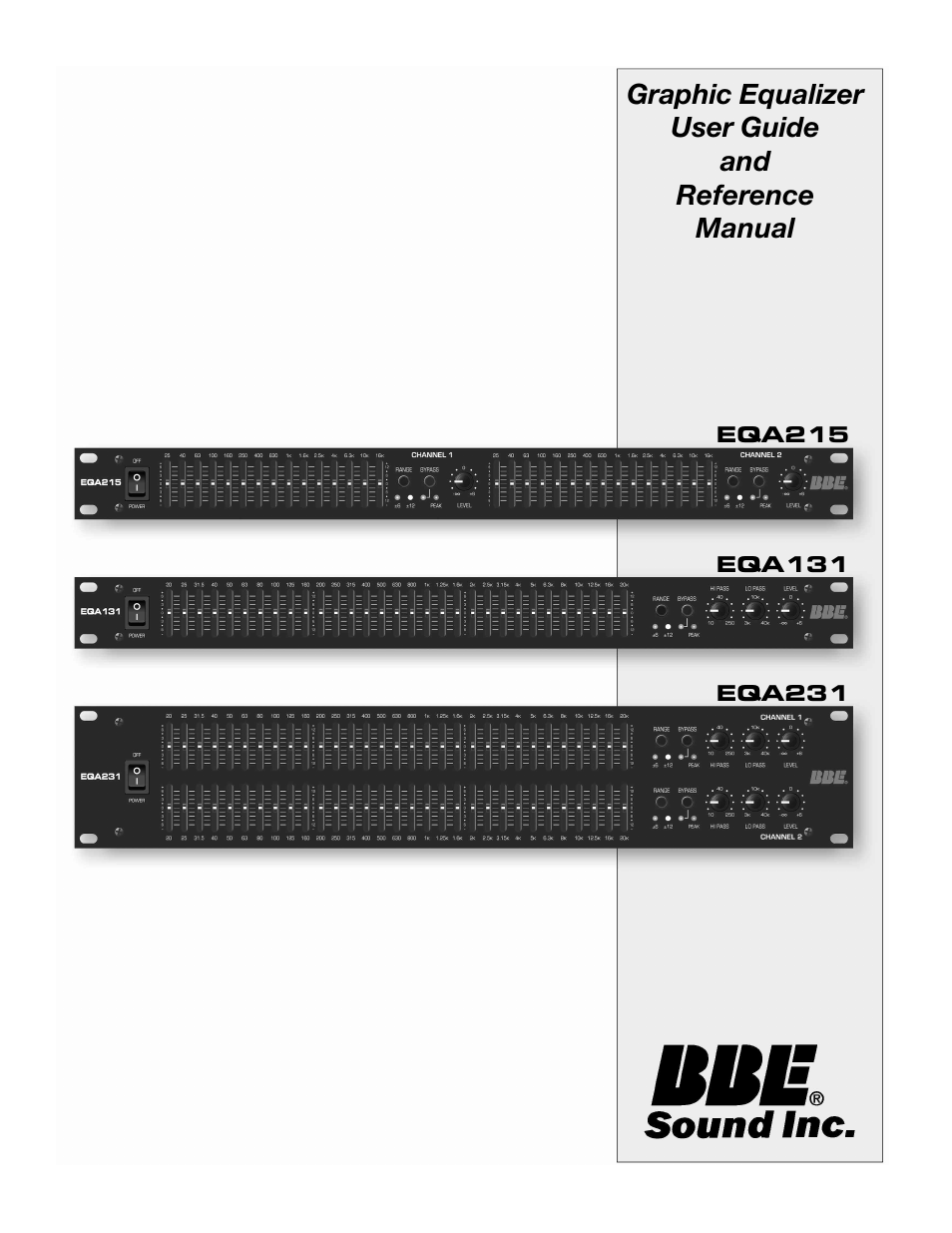 BBE EQA131 User Manual | 10 pages