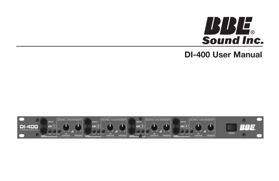 BBE DI-400 User Manual | 12 pages