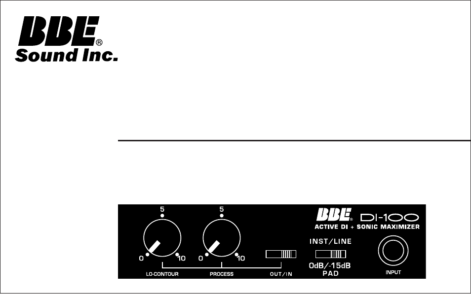 BBE DI-100 User Manual | 8 pages