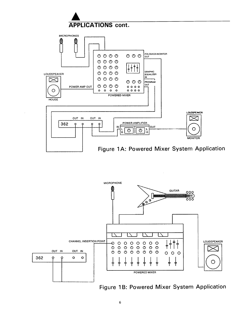 Applications cont, Figure 1b: powered mixer system application | BBE 362 User Manual | Page 8 / 16