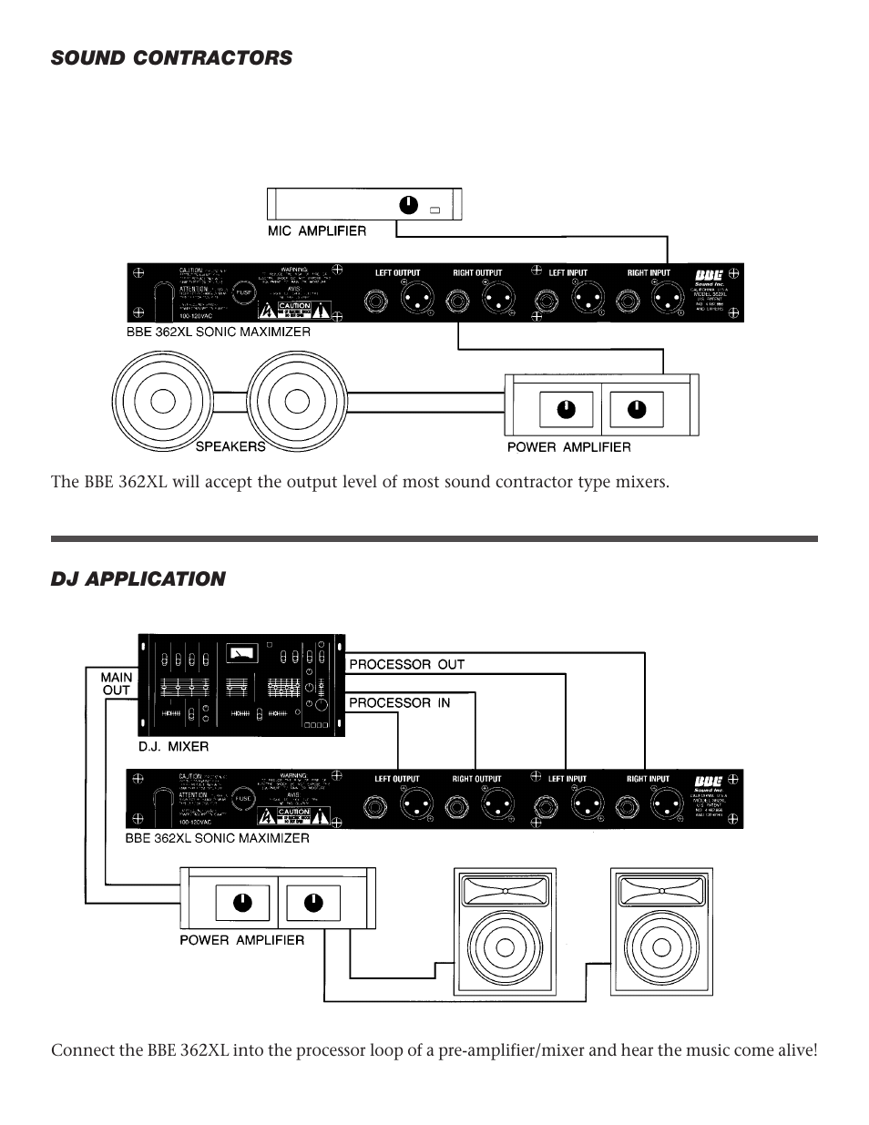 BBE SONIC MAXIMIZER 362XL User Manual | Page 12 / 16