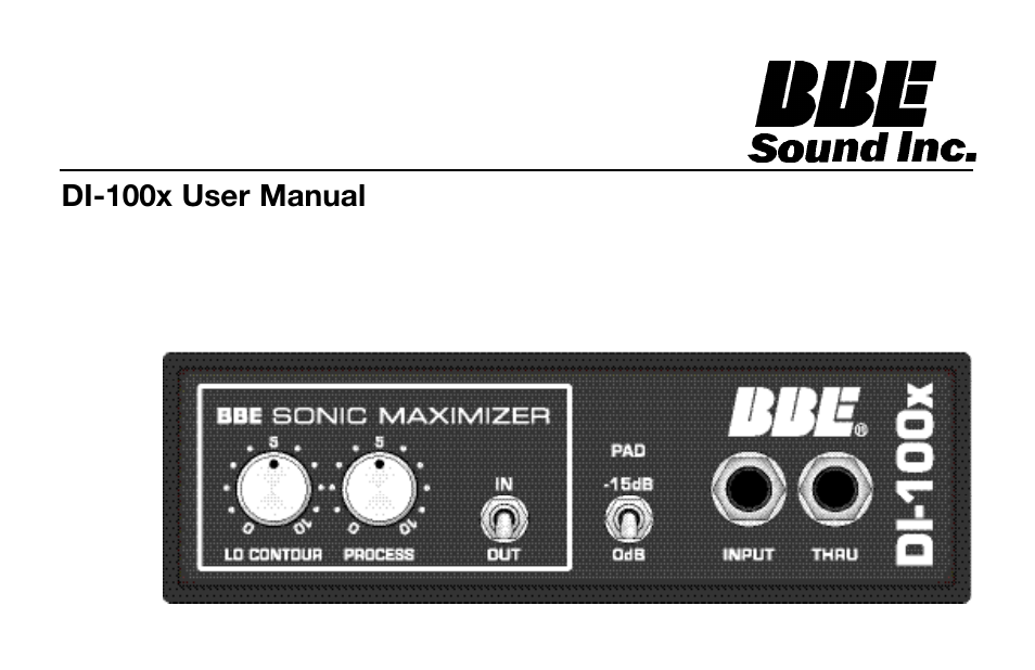 BBE DI-100X User Manual | 12 pages