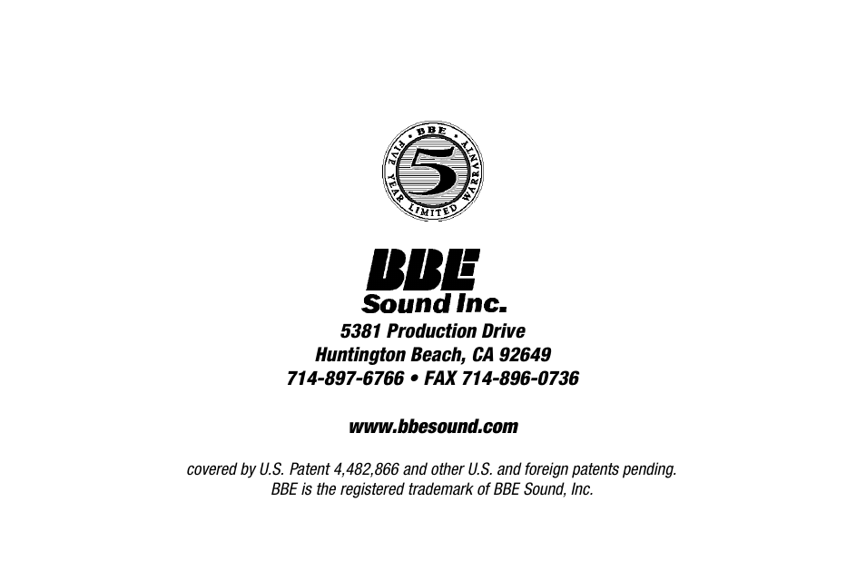 BBE DI-100X User Manual | Page 12 / 12