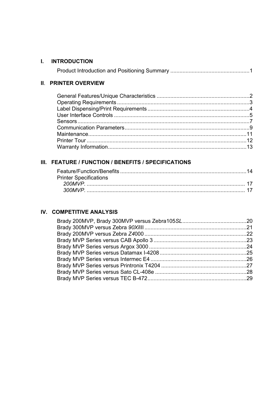 Brady 200MVP User Manual | Page 2 / 31