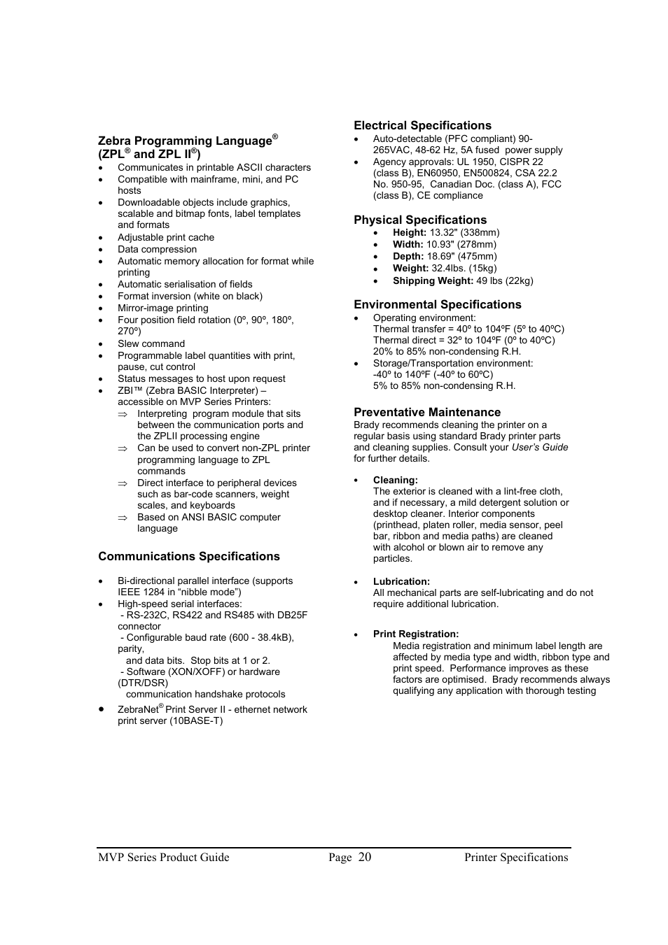 Brady 200MVP User Manual | Page 22 / 31