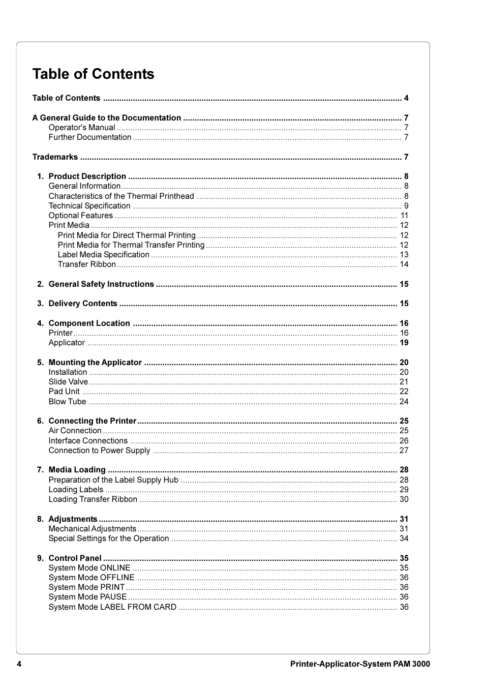 Brady PAM 3000 User Manual | Page 4 / 87