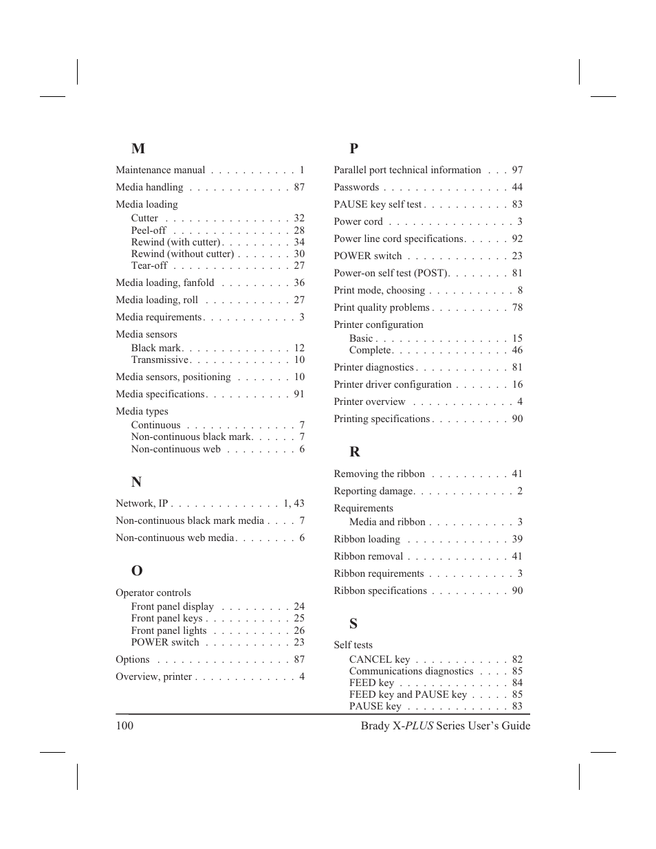 Brady 300X-PLUS User Manual | Page 108 / 110