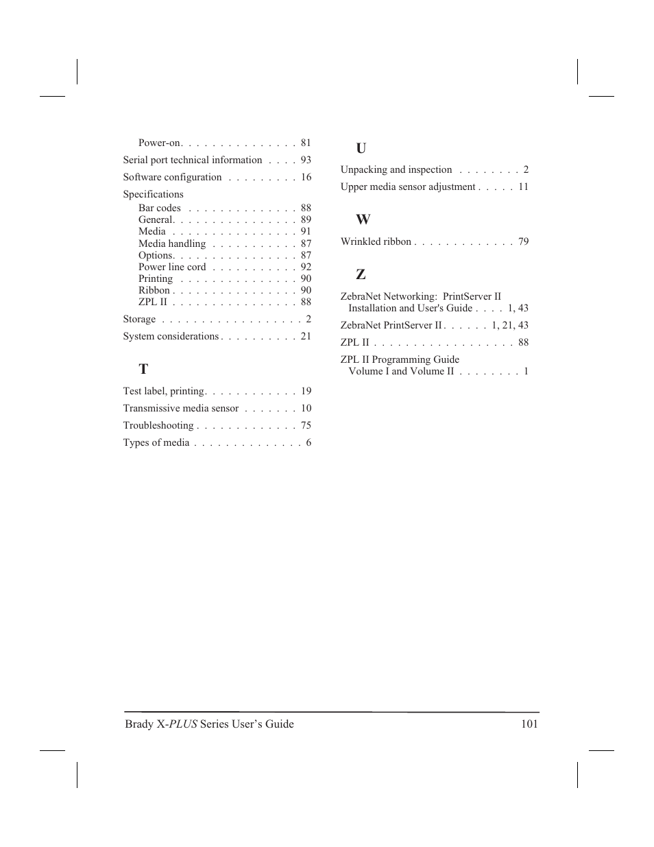 Brady 300X-PLUS User Manual | Page 109 / 110