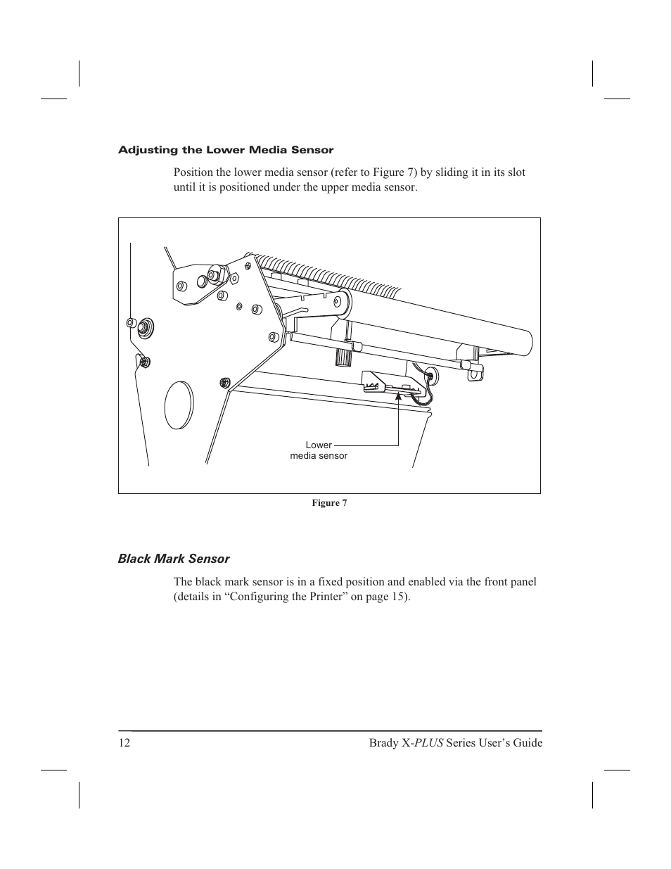 Black mark sensor 12, Black mark sensor | Brady 300X-PLUS User Manual | Page 20 / 110