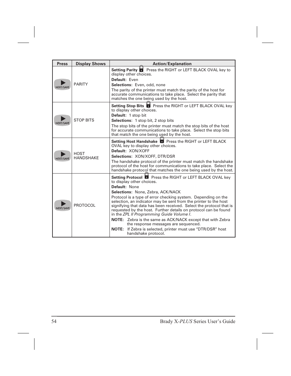 54 brady x- plus series user’s guide | Brady 300X-PLUS User Manual | Page 62 / 110