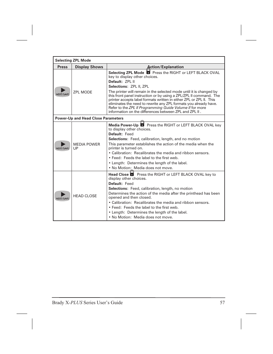 Brady x- plus series user’s guide 57 | Brady 300X-PLUS User Manual | Page 65 / 110