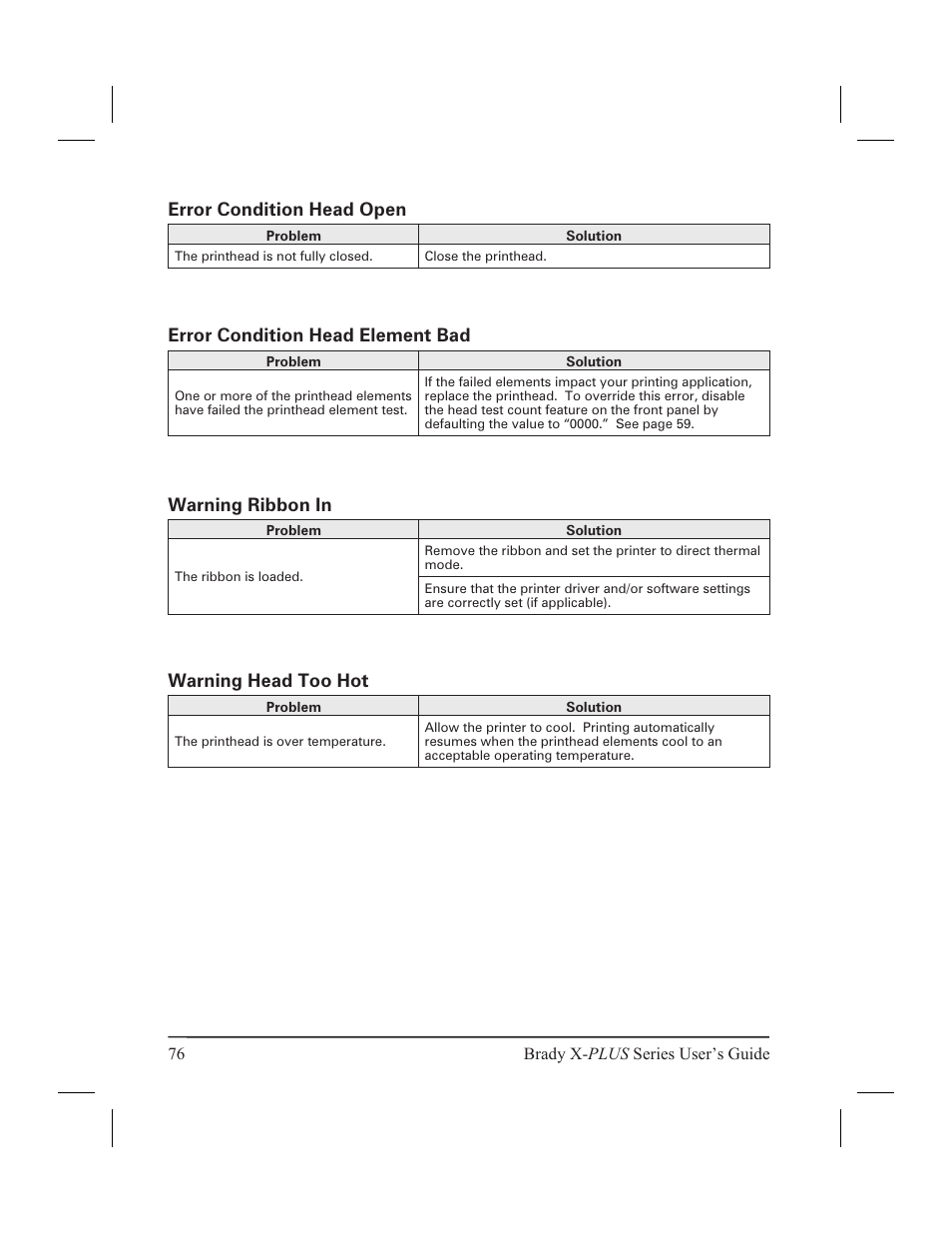 Brady 300X-PLUS User Manual | Page 84 / 110