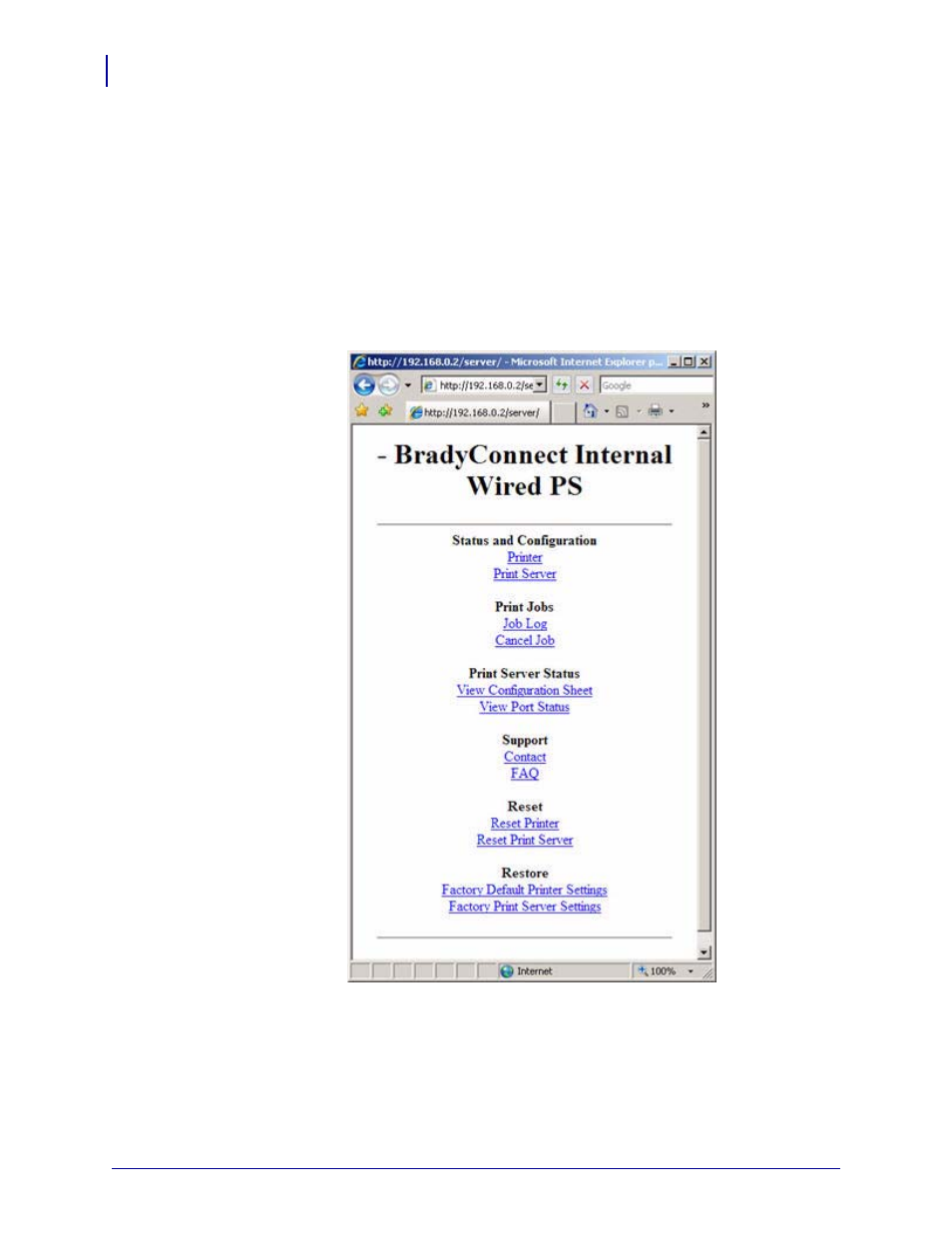 Print server settings | Brady BBP81 User Manual | Page 50 / 106