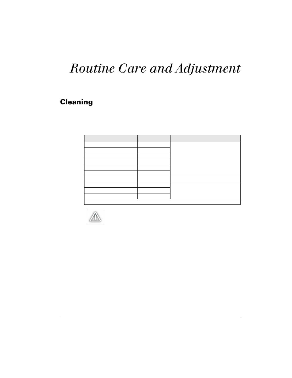 Routine care and adjustment, Cleaning, Øïlí aãlíací cøæïlï | Ohdqlqj | Brady 200M-e 300 User Manual | Page 73 / 118