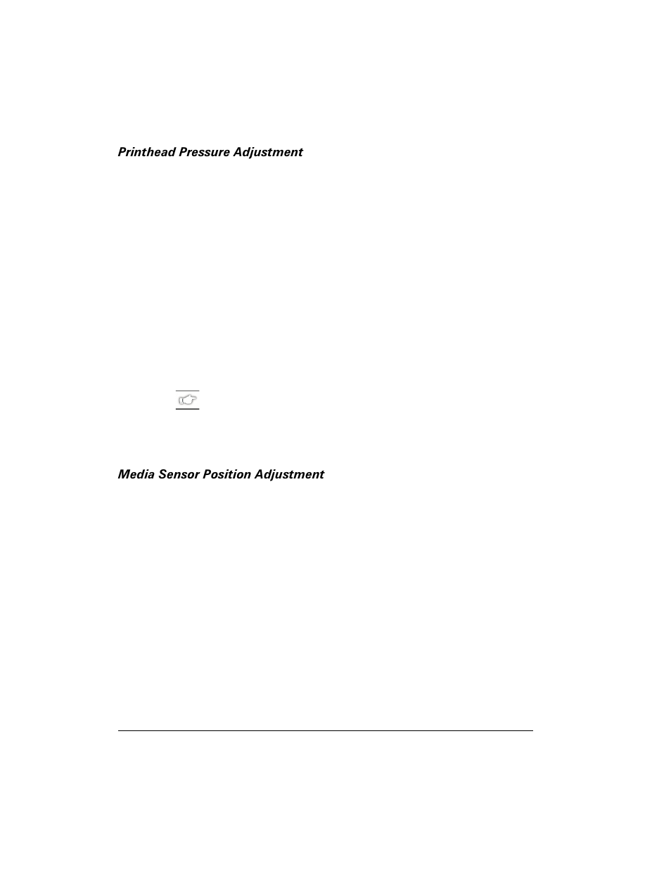 Printhead pressure adjustment, Media sensor position adjustment | Brady 200M-e 300 User Manual | Page 80 / 118