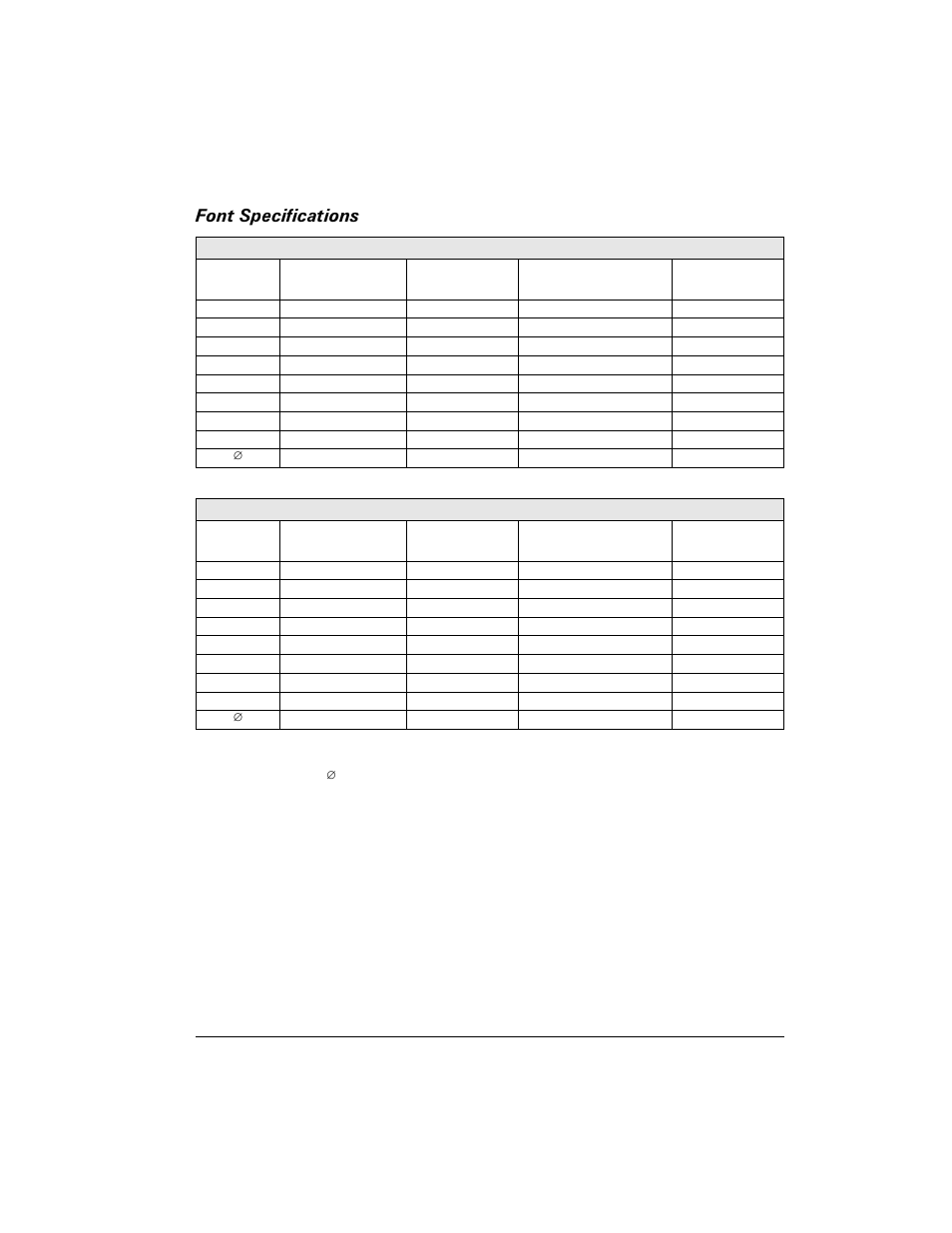 Font specifications | Brady 200M-e 300 User Manual | Page 97 / 118