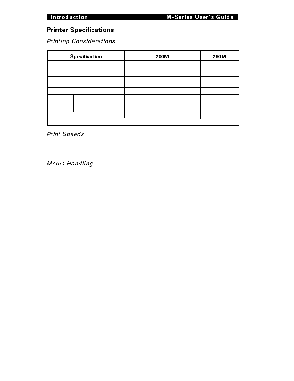 Printer specifications | Brady 200M User Manual | Page 15 / 104