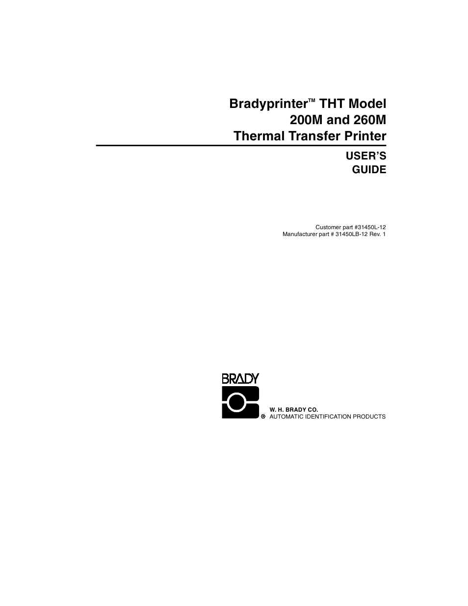 User's guide | Brady 200M User Manual | Page 2 / 104