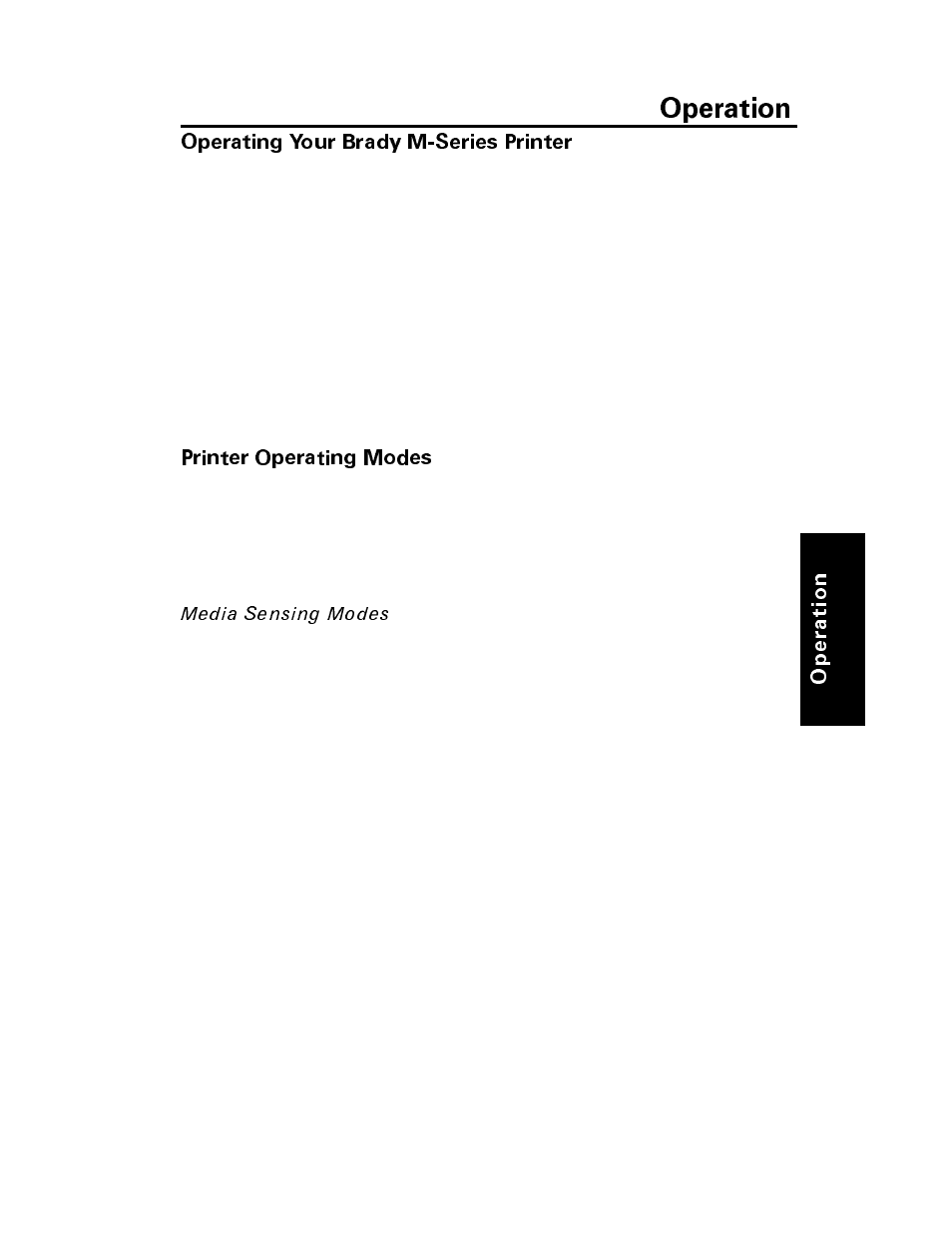 Operation | Brady 200M User Manual | Page 34 / 104