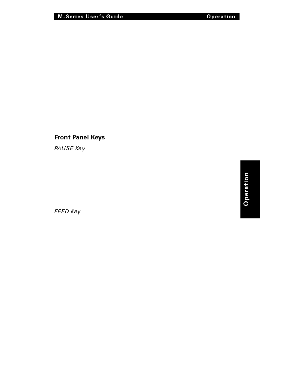 Front panel keys | Brady 200M User Manual | Page 36 / 104
