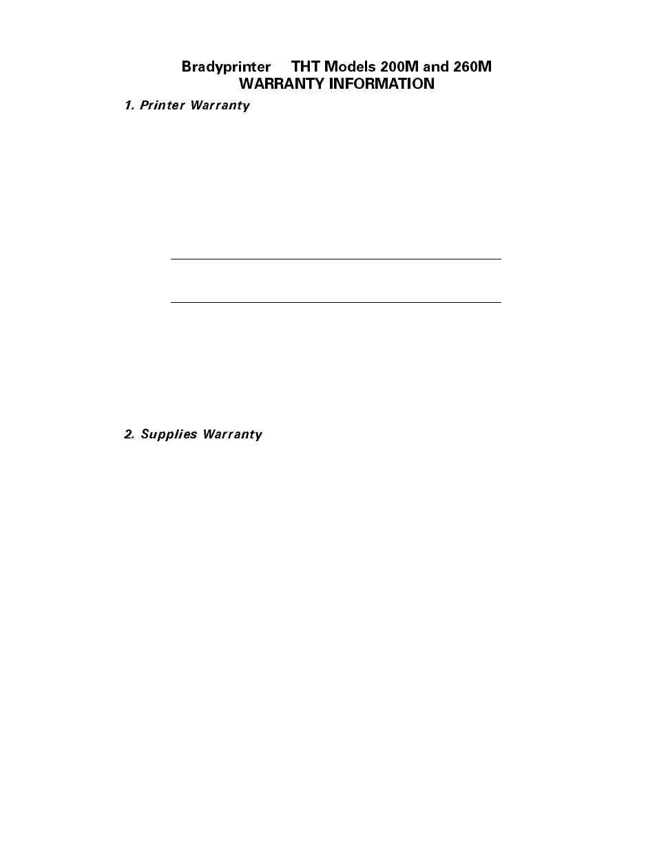 Printer warranty | Brady 200M User Manual | Page 4 / 104