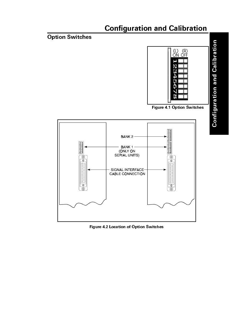Configuration and calibration, Option switches | Brady 200M User Manual | Page 46 / 104