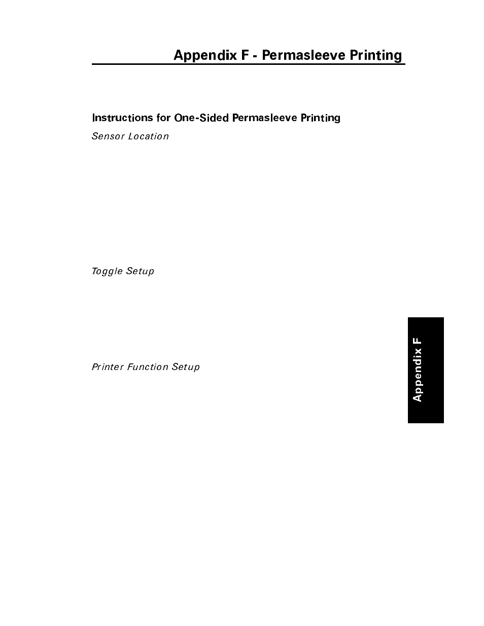 Permasleeve printing, Appendix f - permasleeve printing | Brady 200M User Manual | Page 94 / 104