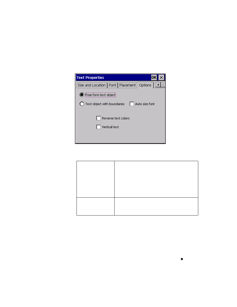 Setting options on the options tab | Brady label maker User Manual | Page 165 / 275
